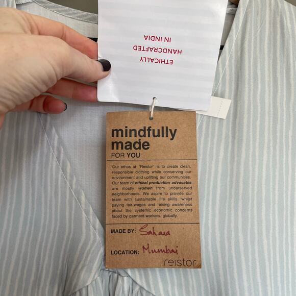 NWT Madewell x Reistor V-Neck Mini Dress Ivory Ivy Dreams Size Medium Babydoll - Picture 12 of 16